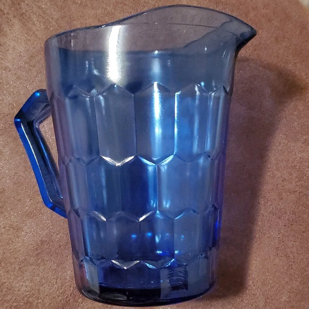 Antique 1930's Shirley Temple Hazel Atlas Cobalt Blue Depression Glass - Picture 2 of 8